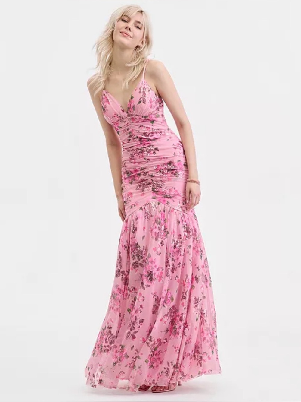 Emerald Sundae Pink Floral Sequin Tulle Party Dress SizeXS MSRP $229